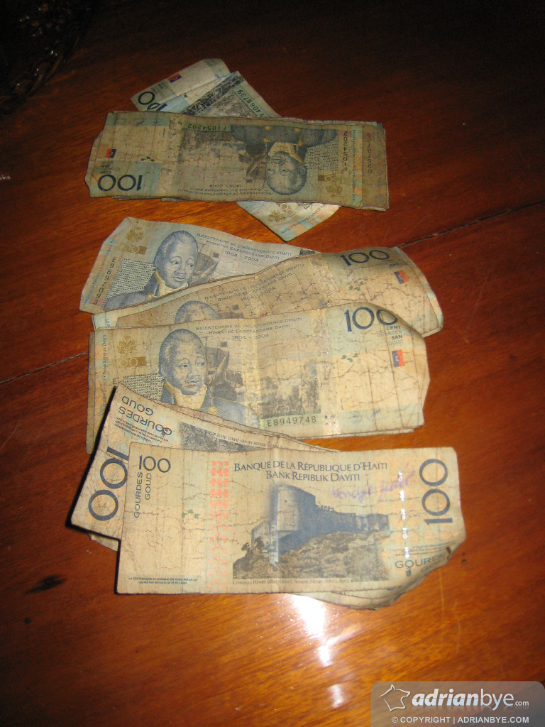 Haitian money - it gets a lot of use!